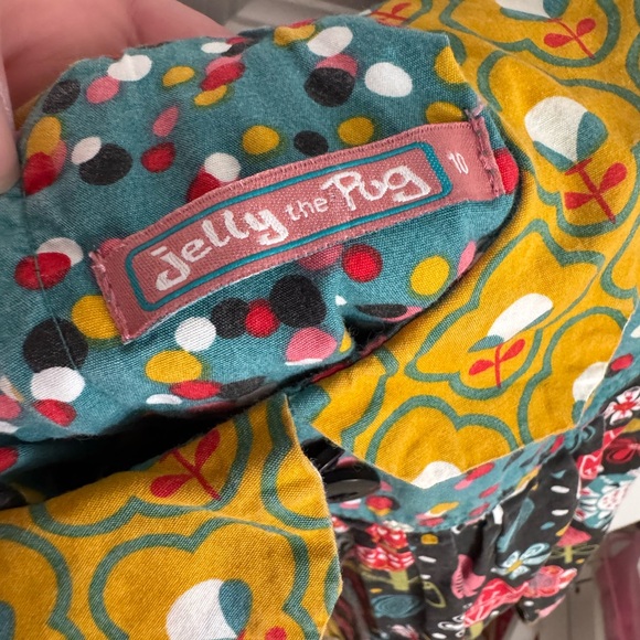 Jelly The Pug Black Floral Kids Dress - Picture 6 of 6